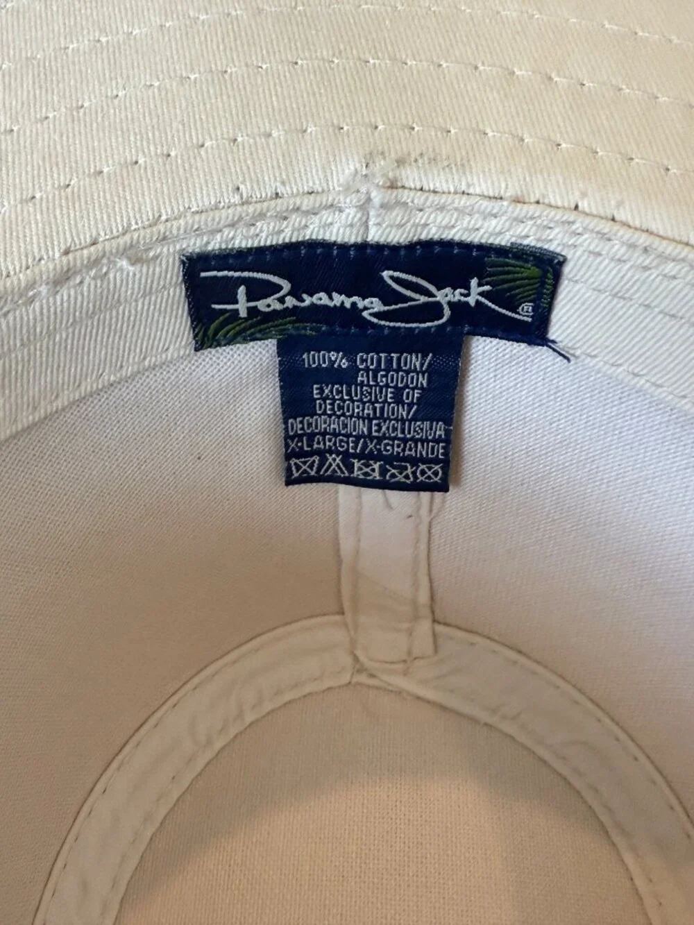 Panama Jack Original Cotton Canvas Natural Fedora Hat Size XL NWT